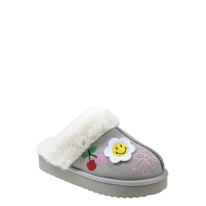 Wonder Nation Girls Scuff Slippers With Faux Fur Trim