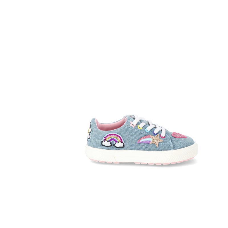 Wonder Nation Toddler Girls Denim Low Court Sneakers With Patches