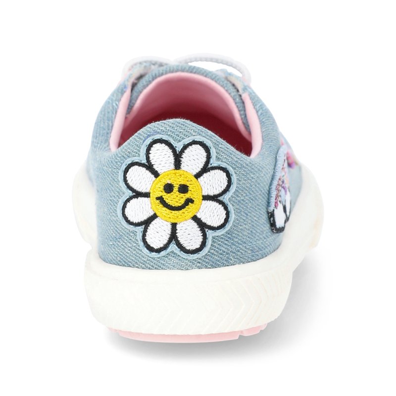 Wonder Nation Toddler Girls Denim Low Court Sneakers With Patches