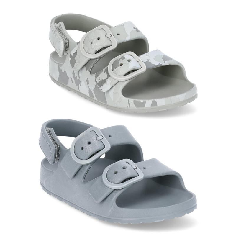 Wonder Nation Toddler Kids EVA Two Buckle Sandal 2- Pack