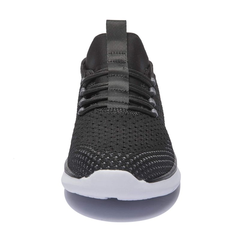 WOTTE Men's Athletic Walking Running Shoes Slip-on Casual Mesh Sneakers Comfort Fashion Black White Size 7