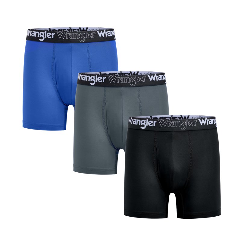 Wrangler Men’s Lightweight Performance Stretch Boxer Briefs 3-Pack
