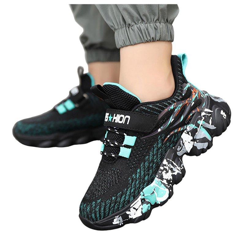 Xudanell Kids Athletic Slip On Sneakers Comfortable Bungee Running Shoes Sneakers For Boys