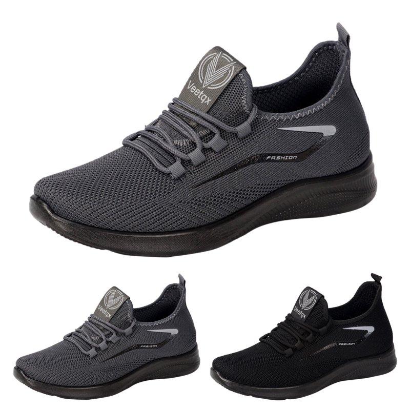 Yindaity Sneakers Men Men's Slip On Shoes Casual Shoes Lightweight Breathable Anti-Slip Sneakers Z01-Black 8.5