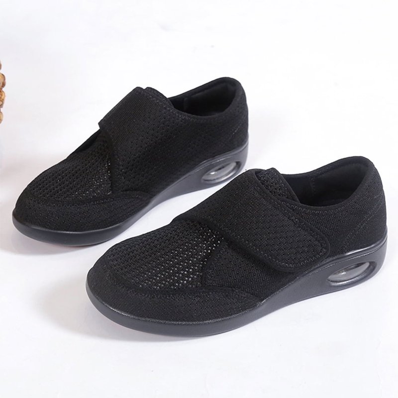 YOURDIARY Womens Wide Width Shoes Adjustable Strap Sneakers For Elderly Diabetic Plantar Fasciitis Swollen Feet
