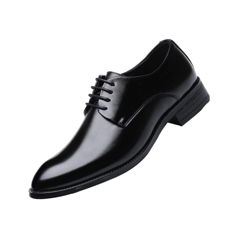 YYUIJK Men's Oxford Formal Shoes Classic Lace-up Dress Shoes Business Casual Oxford PU Leather Shoes Black 7