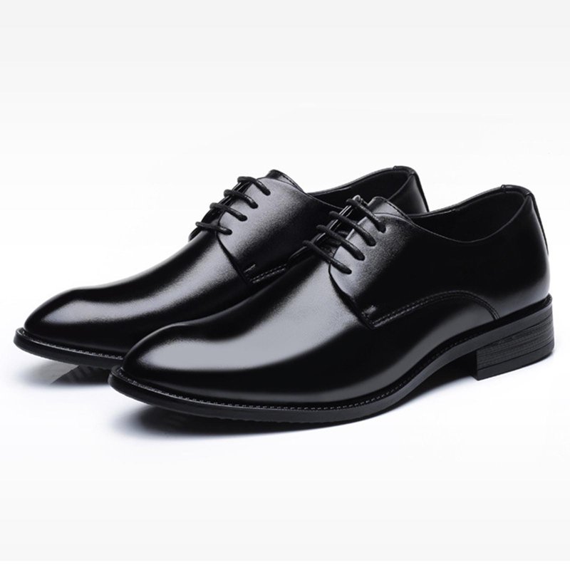 YYUIJK Men's Oxford Formal Shoes Classic Lace-up Dress Shoes Business Casual Oxford PU Leather Shoes Black 7
