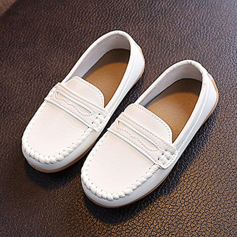 Zanarzt Toddler Boys Leather Dress Shoes Toddler Boys Girls Dress Shoes Little Kid Oxford Shoes Wedding Dress Shoes Leather School Flats White US 12