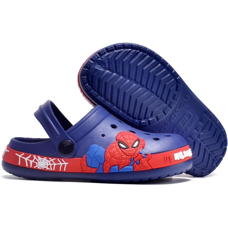 Zswuqh Spider Character Clogs Kid's Cartoon EVA Garden Beach Clogs Slip On Water Shoes Comfortable Soft And Breathable Sandals 24