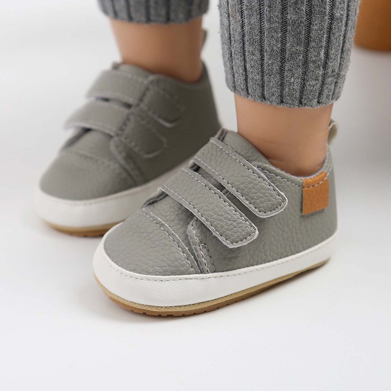 Zwiiyzr Unisex Baby First Walking Shoes 0-15 Months Infant Sneakers Boys Girls Shoes Non-Slip Rubber Sole High-Top Toddler Activewear Crib Shoes Newborn Loafers Flats Gray