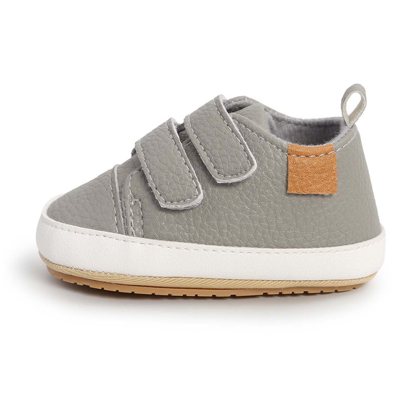 Zwiiyzr Unisex Baby First Walking Shoes 0-15 Months Infant Sneakers Boys Girls Shoes Non-Slip Rubber Sole High-Top Toddler Activewear Crib Shoes Newborn Loafers Flats Gray