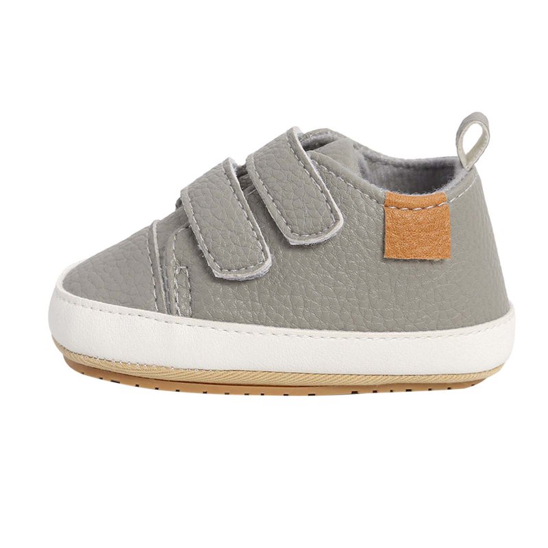 Zwiiyzr Unisex Baby First Walking Shoes 0-15 Months Infant Sneakers Boys Girls Shoes Non-Slip Rubber Sole High-Top Toddler Activewear Crib Shoes Newborn Loafers Flats Gray