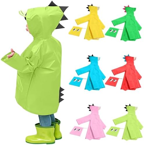 1-6 Years Kids Raincoats UK Sale Clearance Toddler Boys Girls Waterproof Rain Jacket Hooded Rain Poncho Cute Dinosaur Raincoat Outwear Reusable Rainwear Outdoor Camping Emergency Situations Travel