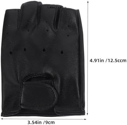 1 Pair 5-13 Old Kids' Faux Leather Gloves Outdoor Children'S Gloves Half-Finger Kids Leather Childrens Leather Children'S Half Finger