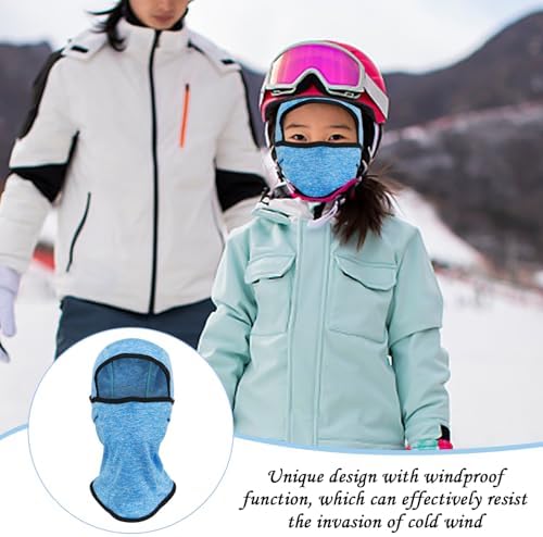 1 Piece Children's Windproof Hat Ski Hat Cycling Hat Winter Warm Hat Multifunctional Warm Hat Blue