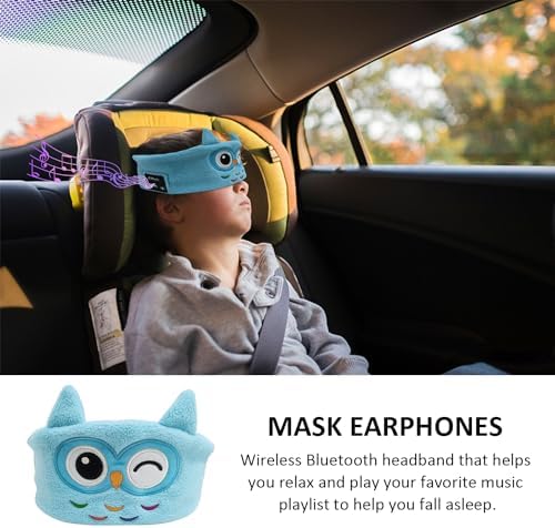 1 Piece Of Children's Headphones Children's Wireless Bluetooth Headband Children's Noise Reduction Headphones Sleep Mask Headphones Wireless Headband Headphones Children's Stereo Music (Blue)