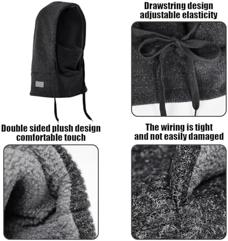 1 Piece Of Children's Windproof Hat Children's Warm Hat Winter Cold Protection Products Knitted Hat Ski Mask Black