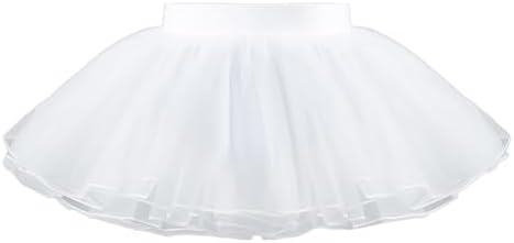 1 Piece White Dress Tutu for Girls Ballet Tutu Tulle Tutu Ballet Dance Costume Elastic Style Skirt Tutu Skirt Puffy Skirt for Girls Stage Performance