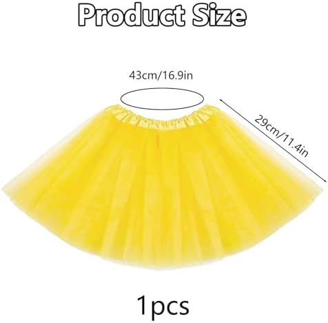 1 Yellow Tutu Ballet Dance Skirt For Girls Aged 3-12 Princess-Themed Birthday Party Costume 30 Cm Length Soft Tulle Layered Design Perfect For Dance Recitals And Photo Shoots