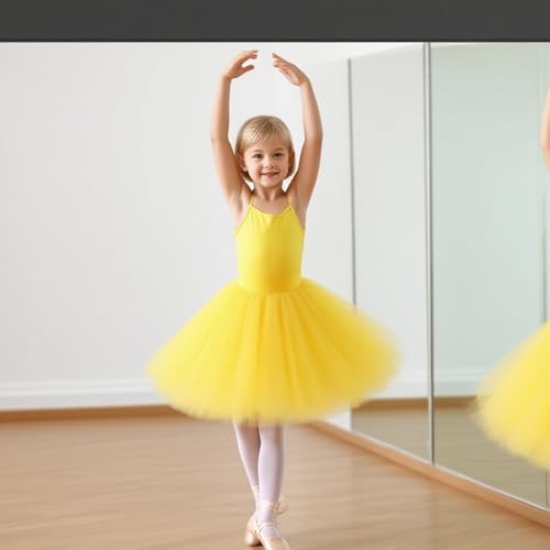 1 Yellow Tutu Ballet Dance Skirt For Girls Aged 3-12 Princess-Themed Birthday Party Costume 30 Cm Length Soft Tulle Layered Design Perfect For Dance Recitals And Photo Shoots