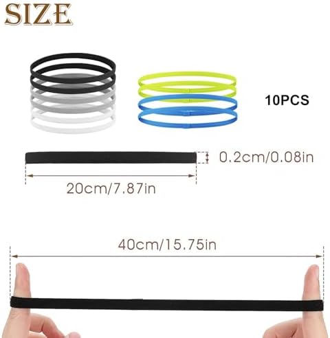 10 Pcs Boys Headband For Kids Sports Headband For Boys Men Women Elastic Sports Hairbands Non Slip Thin Headbands Sport Hair Band For Football Running Yoga Workout (Multicolour)