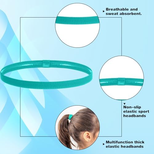 10 PCS Sports Hairband Elastic Silicone Grip Exercise Hair Multicolor Thin Elastic Headbands Nylon Seamless Headbands Colored Skinny Stretchy Headbands For Women Kids Men Doing Workout Yoga