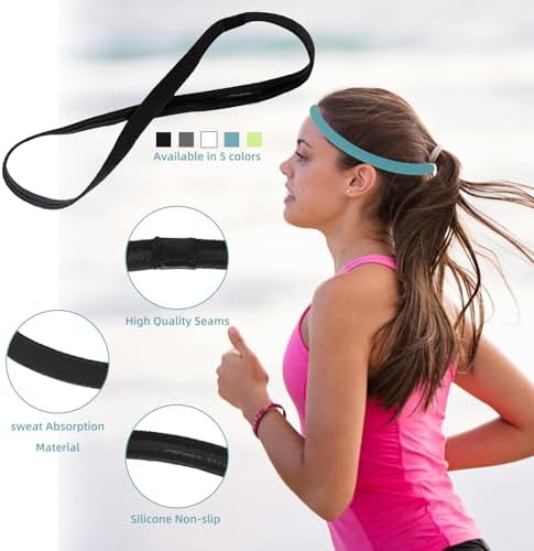 10PCS Boys Headband For Kids Kids Headbands Elastic Boys Hair Band Sports Headband Kids Non Slip Sports Headband Set Silicone Grip Sport Hair Band For Yoga Football Running For Women Men(Multicolour)