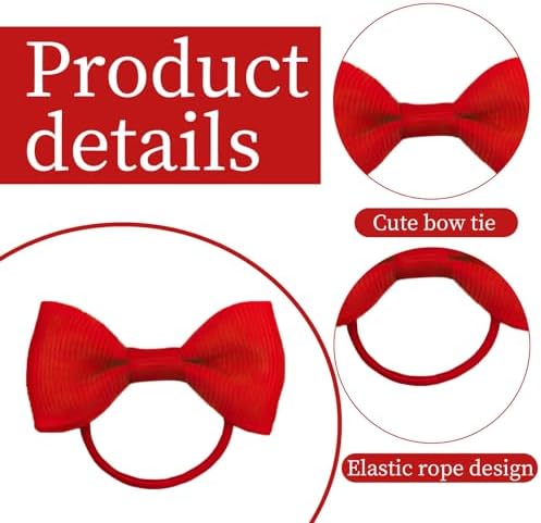 10PCS Hairs Accessories Red Hair Bow Elastics Bands Bobbles Headbands Nylon Bows Head Wraps Ties For Girls Small Ribbon Clips Hairbands Holder Set Mini Burgundy