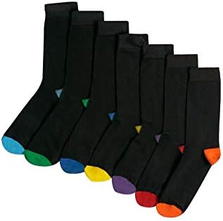 12 Pairs Boys Cotton Rich Colour Heel & Toe Black School Socks Sizes 9-12 12-3 & 4-6