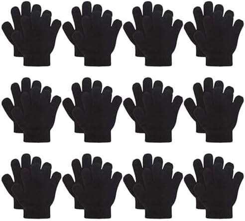 12 Pairs Kid's Winter Magic Gloves Children Stretchy Warm Magic Gloves Boys or Girls Knit Gloves
