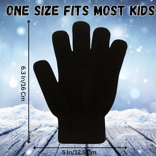 12 Pairs Kid's Winter Magic Gloves Children Stretchy Warm Magic Gloves Boys Or Girls Knit Gloves