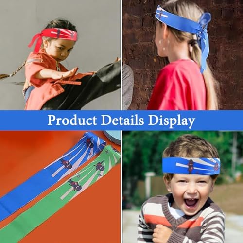 12 Pcs Ninja Party Headbands - Karate Themed Accessories For Kids Birthday Decorations Martial Arts Fancy Dress Costume Bandanas Children's Ninja Festival Favors
