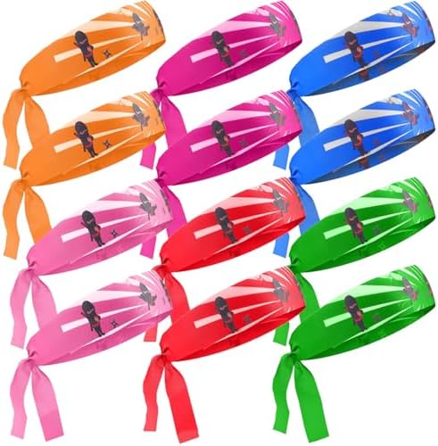 12 Pcs Ninja Party Headbands - Karate Themed Accessories for Kids Birthday Decorations Martial Arts Fancy Dress Costume Bandanas Children's Ninja Festival Favors