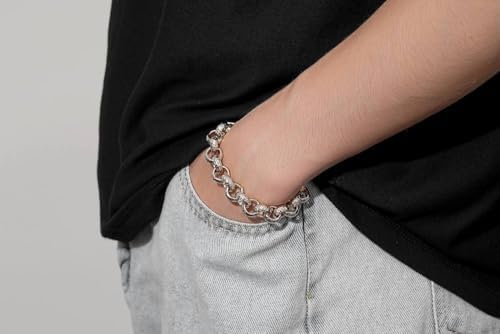 12mm Kids White Gold Filled Patterned Belcher Bracelet (6.5 Inch) Teens Petite Size