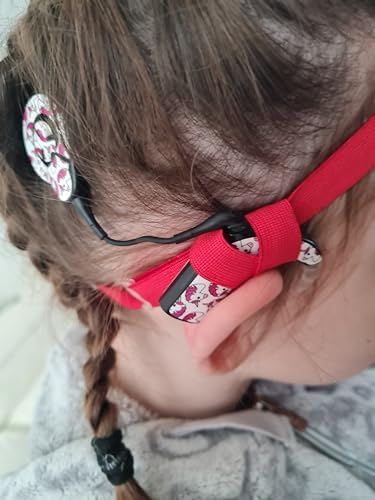 15mm Adjustable Non-Slip Cochlear Implant Headbands Hearing Aid Safety Anti-Loss Child (Red)