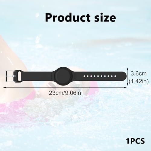 1PCS Kids Wristband For Airtag Waterproof Silicone Watch Band For Airtag Adjustable And Durable Kids Tracking Band Compatible With Apple Airtag For Toddler Child GPS Tracking Tagging(Black)