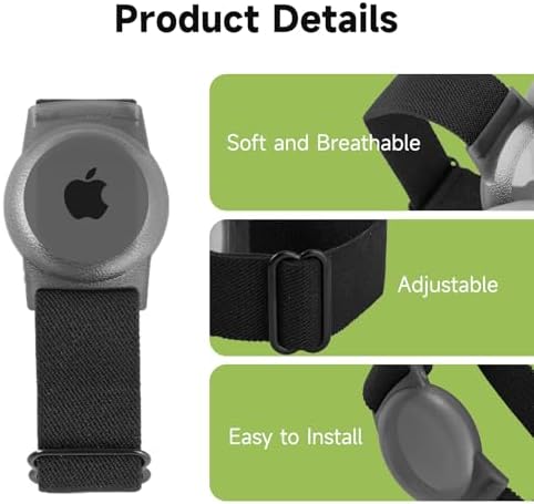 2 Pack Airtag Watch Strap For Kids Airtag Tracking Watch Wrist Strap Child Air Tag & Anti-Lost For Apple Item Finder Anti-Scratch Bracelet Kids Stretchy Adjustable Bracelet For Boys Girls（Black）