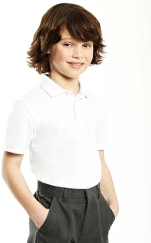 2 Pack Boys Plain 100% Cotton Ages 3-16y Polo Shirts Children School T-Shirt Uniform Summer