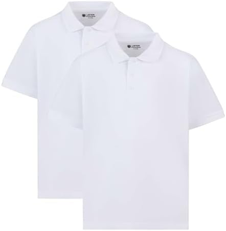 2 Pack Boys Plain 100% Cotton Ages 3-16y Polo Shirts Children School T-Shirt Uniform Summer