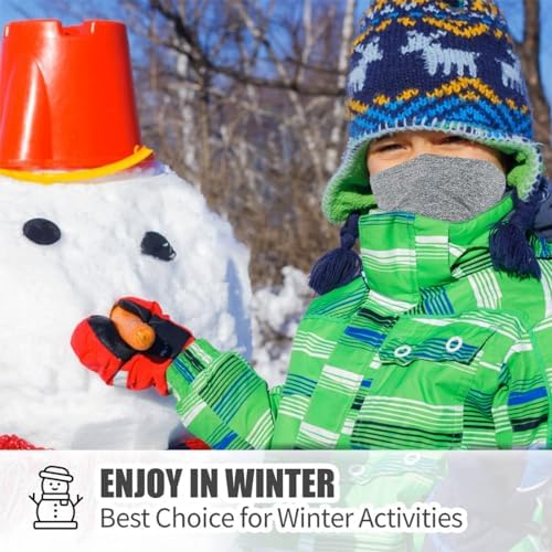 2 Pack Fleece Windproof Neck Gaiter Face Covering Mask Winter Kids Neck Warmer Outdoors Mutifunctional Headwear Balaclava For Boys And Girls