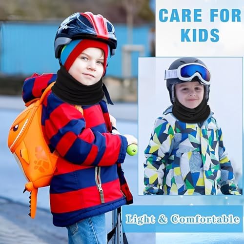 2 Pack Snood Neck Warmer Kids Kids Scarf Fleece Windproof Neck Gaiter Face Covering Mask Scarf Multifunctional Headwear For Boys And Girls Outdoor Sports