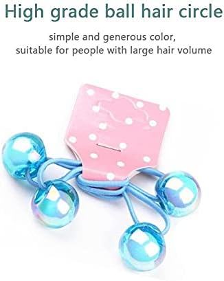 2 Pair Girls Elastic Rubber Band Hair Rope Toddler Children Color Ball Elastic Band Decorative Hairstyle