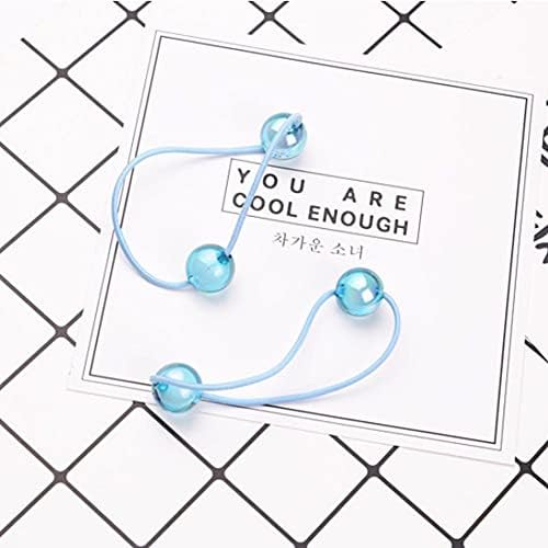 2 Pair Girls Elastic Rubber Band Hair Rope Toddler Children Color Ball Elastic Band Decorative Hairstyle