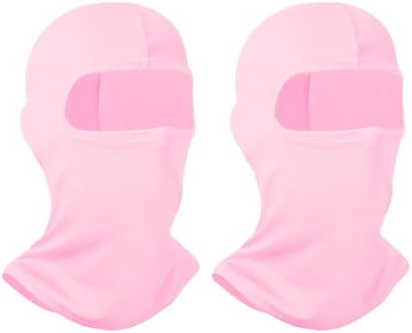 2 Pcs Balaclava Ski Mask Covers Winter Full Face Head Mask Windproof Hood Scarf Hat Cold Weather Thermal Mask Sun Protection Masks Outdoor Motorcycling Mask for Men Women Pink
