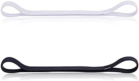 2 Pcs Sports Band Anti Slip Elastic Band Elastic Sport Headbands Thin Sport Head Bands Elastic Stretchable Non-slip Headbands for Football Basketball Soccer Tennis Yoga and Golf for men and women