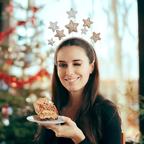 2-Piece Shiny Star Headbands - Gold & Silver Suitable For Women & Girls Perfect For Birthday & Christmas Parties