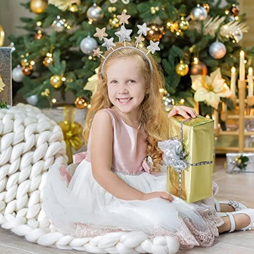 2-Piece Shiny Star Headbands - Gold & Silver Suitable For Women & Girls Perfect For Birthday & Christmas Parties