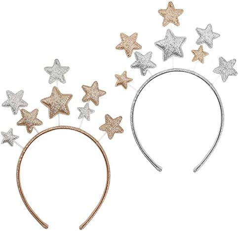2-Piece Shiny Star Headbands - Gold & Silver Suitable for Women & Girls Perfect for Birthday & Christmas Parties