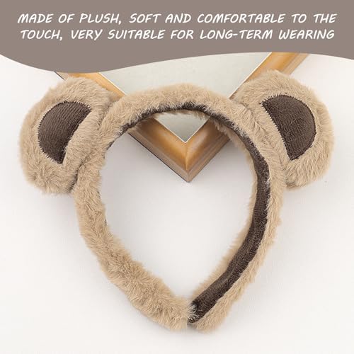 2 Pieces Of Bear Ear Headbands Cute Animal Headbands Role-Play Costume Accessories Cartoon Plush Headbands Decorative Headbands