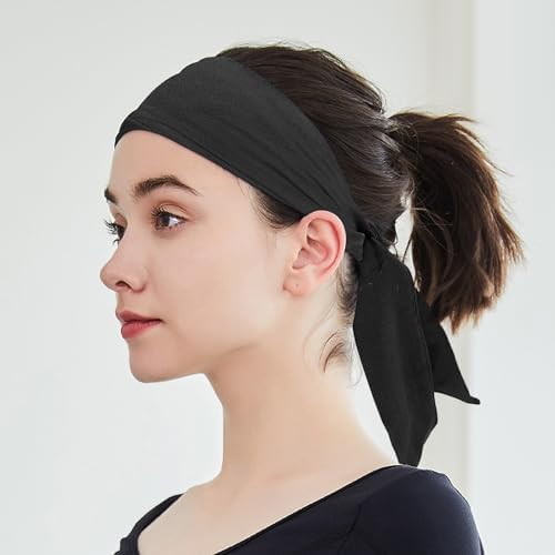 2 Pieces Of Sports Headbands Pirate Style Headbands Soft Quick-Drying Headbands Moisture-Wicking Straps Unisex Suitable For Tennis Cycling And Exercise (Red Black)